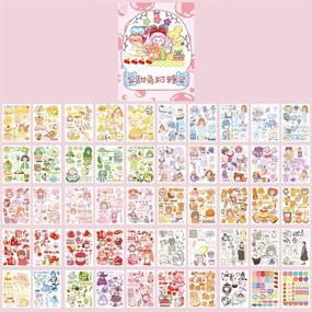 img 2 attached to 🌸 50 Sheets of Kawaii Washi Stickers: Cute Girl, Pets, Sweet Food, Drinks - Adhesive Labels for Scrapbooking, Journaling, Planners, Diaries, Albums, Letters