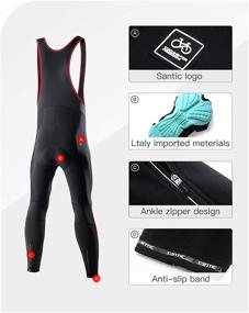 img 1 attached to Winter Cycling Bib Tights - 🚴 Santic Padded Long Pants with Compression Technology