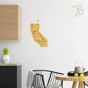 img 2 attached to 🌴 California State Shaped Bamboo Serving and Cutting Board with Hang Tie – Perfect for Wall Display