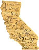 🌴 california state shaped bamboo serving and cutting board with hang tie – perfect for wall display logo