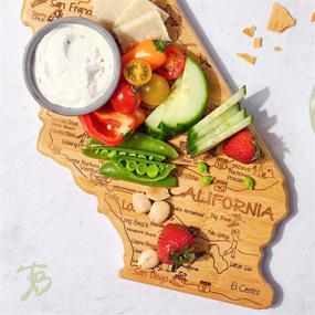 img 3 attached to 🌴 California State Shaped Bamboo Serving and Cutting Board with Hang Tie – Perfect for Wall Display