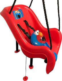 img 3 attached to 🎠 Sesame Street Elmo Toddler Swing - Inspiring Outdoor Play, Encouraging Imaginative Fun! Durable High Back Bucket Swing Seats Toddlers Safely & Comfortably - Perfect Backyard Playground Toy