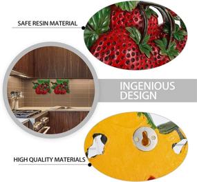 img 2 attached to 🍅 DOITOOL 3D Artificial Vegetable Wall Art - Large Lifelike Fruit and Vegetable Decor for Wedding, Kitchen, Photography - Hanging Tomato, Strawberry, and Apple (Red)