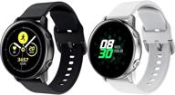 📱 полоса minggo - совместима с samsung galaxy watch active/active2 40мм/44мм, запасная силиконовая спортивная ремешок для galaxy watch 42мм/gear s2 classic/gear sport smart watch (черный/белый) логотип