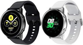 img 4 attached to 📱 Полоса Minggo - Совместима с Samsung Galaxy Watch Active/Active2 40мм/44мм, Запасная силиконовая спортивная ремешок для Galaxy Watch 42мм/Gear S2 Classic/Gear Sport Smart Watch (Черный/Белый)