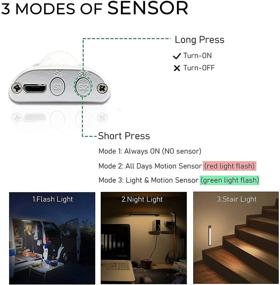 img 2 attached to 🔦 MERTTURM 120 LED Closet Lights: Motion Sensor Under Cabinet Light with Rechargeable Battery, Stepless Dimming, Magnetic Install for Kitchen, Wardrobe, Stairs, Hallway