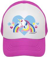 🦄 magical unicorn trucker baseball cap: perfect boys' accessory with adjustable light features logo