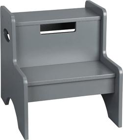 img 4 attached to Wildkin Wooden Step Stool Gray