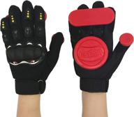 🧤 imporx red longboard slide gloves - downhill standard skate gloves with 2 slider puck set logo