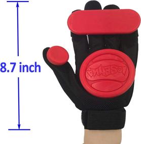 img 2 attached to 🧤 IMPORX Red Longboard Slide Gloves - Downhill Standard Skate Gloves with 2 Slider Puck Set