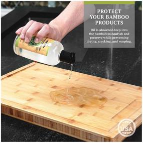 img 1 attached to 🌿 Bamboo Cutting Board Oil (12oz) by CLARK'S - Enriched with Lemongrass Extract - Food Grade Special Formula for Kitchen Butcher Blocks and Chopping Board Care