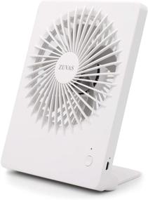 img 4 attached to 💨 Белый настольный вентилятор Zuvas - Батарейка с возможностью зарядки 180° Поворот складной персональный вентилятор - Ультра-тихий и компактный портативный вентилятор - 3 скорости регулировки сильного ветра - USB-вентилятор для офиса, спальни, дома, настольного использования, кемпинга