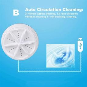 img 1 attached to 🧼 WAQIA Mini Washing Machine: Powerful and Portable Ultrasonic Turbine Washer for Travel, Business, or College Rooms