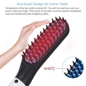 img 1 attached to Heated Beard Brush Straightener - Achieve Smooth & Stylish Beards, Best Dad Gift (White)