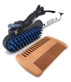 img 4 attached to Heated Beard Brush Straightener - Achieve Smooth & Stylish Beards, Best Dad Gift (White)