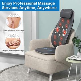 img 3 attached to 🪑 RENPHO S-Shaped Shiatsu Massage Seat Cushion with Vibration, Heat, Deep Kneading Rolling: Ultimate Muscle Pain Relief for Home/Office