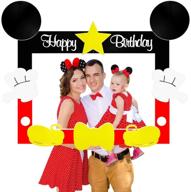 🐭 hpscdyo mouse selfie frame: fun photo booth props for baby theme birthday parties! logo