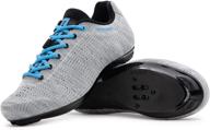 👟 tommaso pista aria knit women's indoor cycling shoe + cleat bundle - look delta, spd compatible, black, pink, grey, blue logo