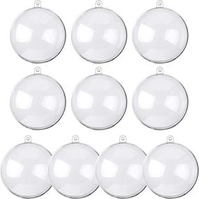 img 4 attached to 🎄 Hysagtek 10 Sets 80mm DIY Clear Fillable Christmas Ornaments Balls - Clear Plastic Baubles for Christmas Decoration - Party Supplies (Round Shape)