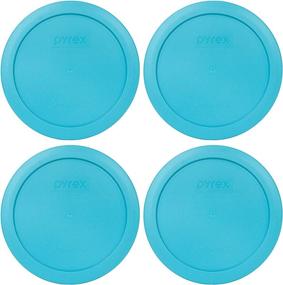 img 2 attached to 🥘 Convenient Pyrex Bundle: 7201-PC 4-Cup Surf Blue Plastic Food Storage Lids - 4 Items Set