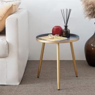 🌟 metal side table, small round end table, nightstand for living room, affordable accent tables, space-saving side table, gold & gray - aojezor logo