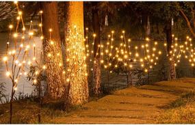 img 4 attached to 🌿 EAMBRITE Set of 2, 3PK 30" Brown Wrapped Lighted Twig Stake: Perfect Outdoor/Indoor Decoration with Warm White LED Bulbs (Vase Not Included)