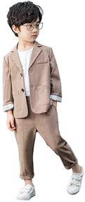 img 4 attached to Boys' Classic Casual Plaid Blazer Outfits in Suits & Sport Coats - Perfect for Stylish Wardrobe