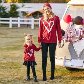 img 3 attached to ❤️ Heart Printed Sweatshirt Valentine's Day Pullover Top for Mommy and Me Outfits at PopReal