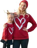 ❤️ heart printed sweatshirt valentine's day pullover top for mommy and me outfits at popreal logo