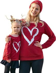 img 4 attached to ❤️ Heart Printed Sweatshirt Valentine's Day Pullover Top for Mommy and Me Outfits at PopReal