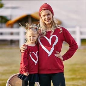 img 2 attached to ❤️ Heart Printed Sweatshirt Valentine's Day Pullover Top for Mommy and Me Outfits at PopReal