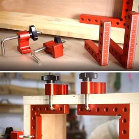 img 1 attached to 📐 90 Degrees Positioning Squares Right Angle Clamp (2 PACK) - Aluminium Alloy L-Type Corner Clamp for Woodworking, Picture Frames, Cabinets, Boxes, and Drawers