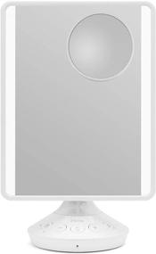 img 3 attached to IHome 7x9 Reflect iCVBT22W Adjustable Vanity Mirror 🔊 - Bluetooth Audio, Speakerphone, LED Lighting, USB Charging, White