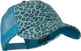 img 2 attached to Stylish Low Profile Canvas Leopard Printed Mesh Cap - Brown W40S52B: Stand Out in Fashion