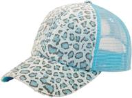 stylish low profile canvas leopard printed mesh cap - brown w40s52b: stand out in fashion логотип