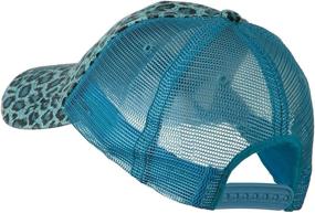 img 3 attached to Stylish Low Profile Canvas Leopard Printed Mesh Cap - Brown W40S52B: Stand Out in Fashion