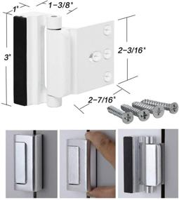 img 1 attached to 2-пак замков для усиления двери от TOYFUL с 8 винтами | Блокировка двери для безопасности детей и малышей | Ночная блокировка выдерживает 800 фунтов | Белый
