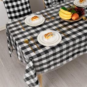 img 1 attached to 🍽️ Пластиковый скатерть Hiasan прозрачный - водонепроницаемый и стойкий к пятнам виниловый защитник, 54 x 80 дюймов: идеально подходит для любых случаев