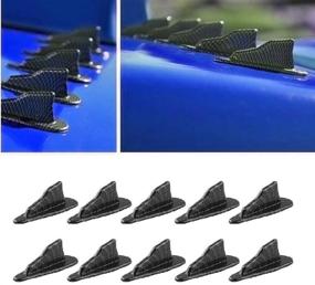 img 2 attached to Enhance Spoiler Performance with Top10 Racing Shark Fin Air Vortex Generator Diffuser - 10pcs Set Kit in Carbon Fiber Pattern