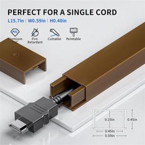 img 3 attached to 🔌 Скрытая проводка One-Cord, покрытие 157 дюймов, ПВХ кабельный короб - скройте силовой кабель, акустический шнур или телевизионный кабель дома или в офисе - CC03 коричневый.