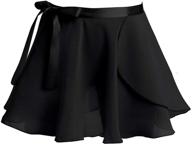 🩰 classic chiffon pull-on wrap skirt ballet dance collection for girls by freebily: circular skating over scarf tutu skirts logo