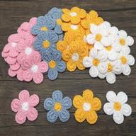 meisfly set of 64 flower sew on decorative patches crochet floral appliques embellishments for clothes, bags, arts crafts diy decor, hats - 16 pieces per color (mixed color) logo