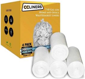 img 4 attached to 🗑️ 200 Count Clear Garbage Bags for 7-10 Gallon Bins: Perfect Medium Kitchen Trash Bags and Office Trash Can Liners!