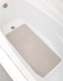 img 4 attached to 🛀 Zenna Home Waffle Tub Mat - Linen | 36" L x 17" W | Non-Slip Bath Mat for Enhanced Safety