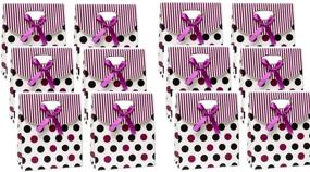 img 2 attached to Set of 12 Purple Polka Dot Gift Boxes Bags, Bulk, 6 x 5 x 2-1/2 Inch with 12 White Options