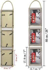 img 2 attached to 🖼️ Set of 2 Amazing Roo 4x6 Hanging Triple Picture Frames - Vertical Collage Rustic Frames for Wall Decor, Displaying 4 x 6 Inch Photos