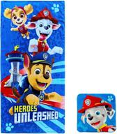 top-rated paw patrol kids bath and beach towel set with washcloth - soft cotton terry, 50 in x 25 in logo
