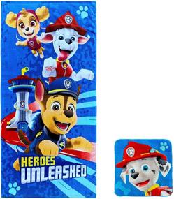 img 4 attached to Top-rated Paw Patrol Kids Bath and Beach Towel Set with Washcloth - Soft Cotton Terry, 50 in x 25 in