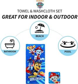 img 2 attached to Top-rated Paw Patrol Kids Bath and Beach Towel Set with Washcloth - Soft Cotton Terry, 50 in x 25 in