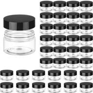36-piece satinior plastic jars: leak proof clear cosmetic containers with inner liners & lids - ideal for lotions, ointments, makeup storage (1 oz, black) logo